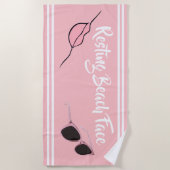 Restend strand van het Roze Beach handdoek (Voorkant)