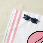 Restende Beach Face White en Roze Beach Towel Strandlaken (In situ)