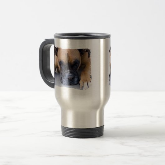 Restende boxer Dog Roestvrij Reizen Mug Reisbeker (Voorkant links)