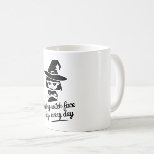 Restende heksengezicht koffiemok (Voorkant rechts)