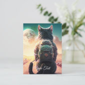 Restende kat. briefkaart (Staand voorkant)