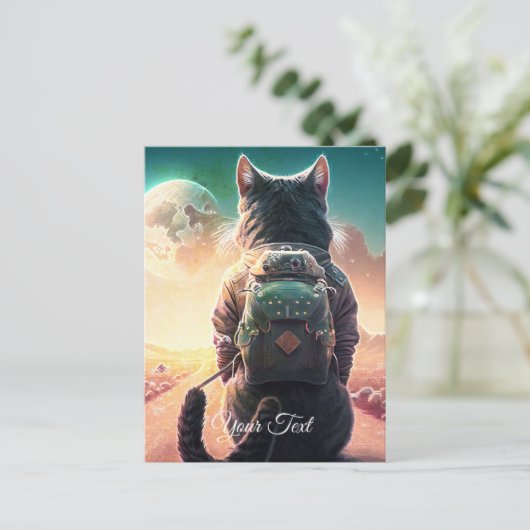 Restende kat. briefkaart (Staand voorkant)