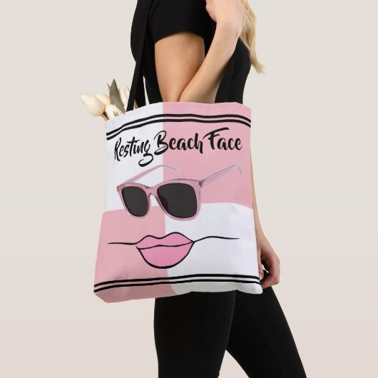 Restende Kieuwzijde Roze en Witte Controle Tote Bag (Dichtbij)