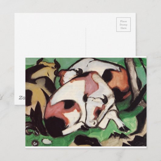 Restende koeien van Franz Marc Briefkaart (Voorkant / Achterkant)