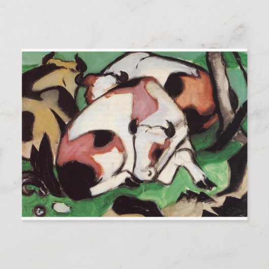 Restende koeien van Franz Marc Briefkaart (Voorkant)
