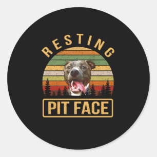 Restende Pitbull-zijde Ronde Sticker