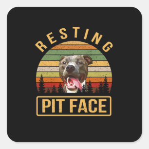 Restende Pitbull-zijde Vierkante Sticker