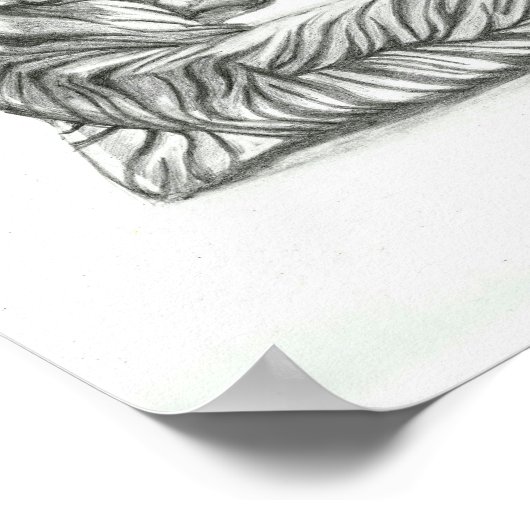 Restende tijgertekening poster (Hoek)