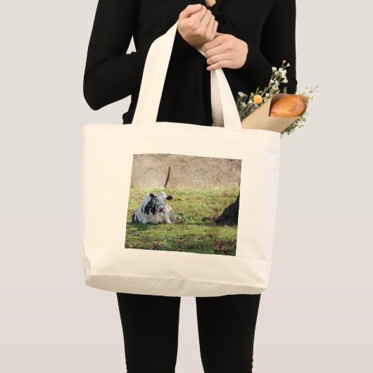 Restende zuivelKoe Grote Tote Bag (Voorkant (product))
