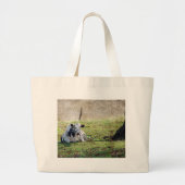 Restende zuivelKoe Grote Tote Bag (Voorkant)