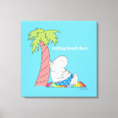 RESTERENDE BEACH FACE Belly Button Hippo Boynton Canvas Afdruk (Voorkant)