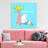RESTERENDE BEACH FACE Belly Button Hippo Boynton Canvas Afdruk (Insitu (Woonkamer))
