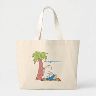 RESTERENDE BEACH FACE Belly Button Hippo Boynton Grote Tote Bag