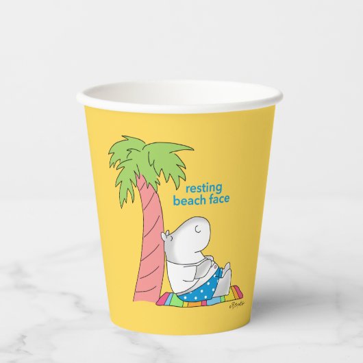 RESTERENDE BEACH FACE Belly Button Hippo Boynton P Papieren Bekers (Voorkant)