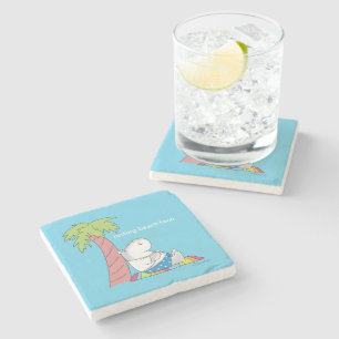 RESTERENDE BEACH FACE Belly Button Hippo Boynton Stenen Onderzetter