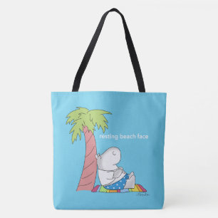 RESTERENDE BEACH FACE Belly Button Hippo Boynton Tote Bag