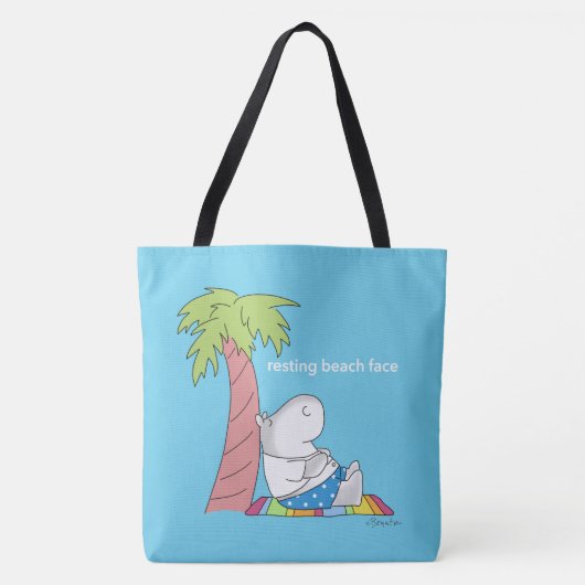 RESTERENDE BEACH FACE Belly Button Hippo Boynton Tote Bag (Voorkant)