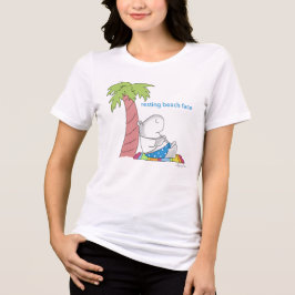 RESTERENDE BEACH FACE belly button hippo Boynton Tri-Blend Shirt