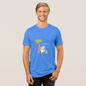 RESTERENDE BEACH FACE belly button hippo Boynton Tri-Blend Shirt (Voorkant volledig)