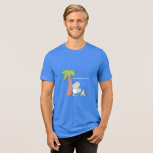 RESTERENDE BEACH FACE belly button hippo Boynton Tri-Blend Shirt