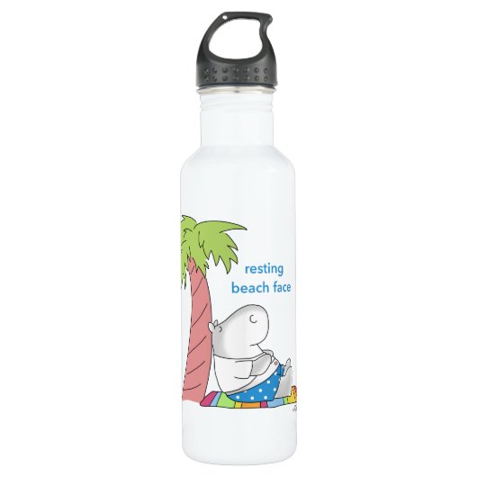 RESTERENDE BEACH FACE Belly Button Hippo Boynton Waterfles (Voorkant)