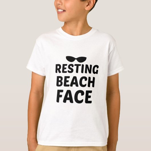 RESTERENDE BEACH FACE BLACK T-SHIRT (Voorkant)