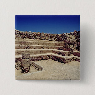 Resterende muren van de fort, c.37-31 BC Vierkante Button 5,1 Cm