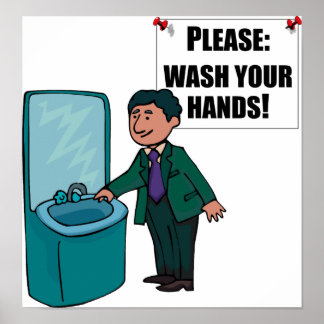 Resterende teken: handen wassen poster