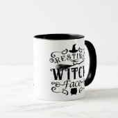 RESTERENDE WITCH GEZICHT  Type Grafisch Halloween Mok (Voorkant rechts)