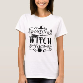 RESTERENDE WITCH GEZICHT  Type Grafisch Halloween T-shirt