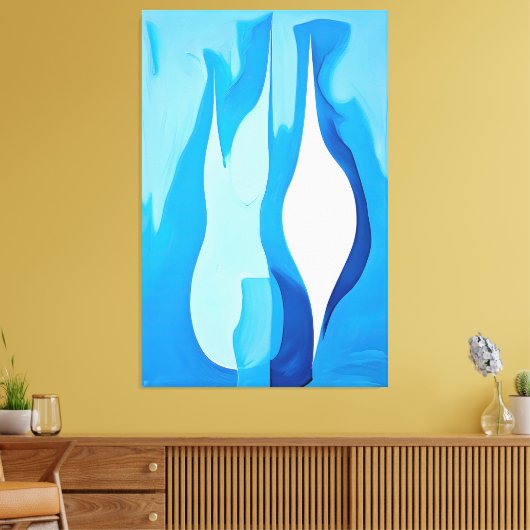 Restful Cobalt Echo Abstract Canvas Afdruk (Insitu (Woonkamer))