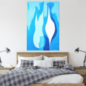 Restful Cobalt Echo Abstract Canvas Afdruk (Insitu (Slaapkamer))