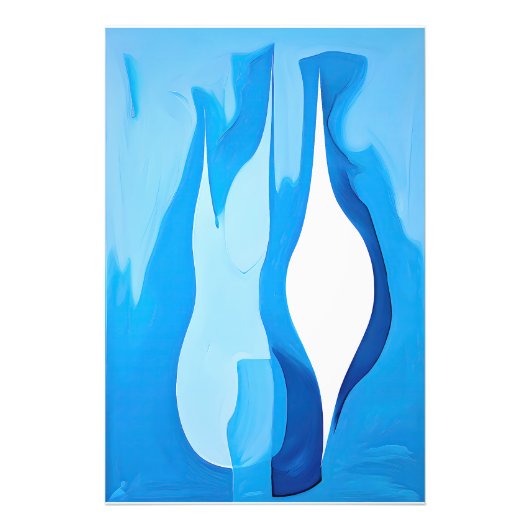 Restful Cobalt Echo Abstract Foto Afdruk (Voorkant)