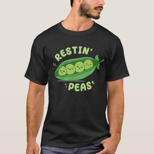 Restin' Peas Schattige Kawaii Funny Food Pun T-shirt (Voorkant)
