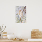 Resting - Angel met Lillies Poster (Keuken)