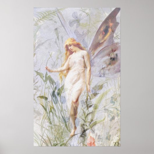 Resting - Angel met Lillies Poster (Voorkant)