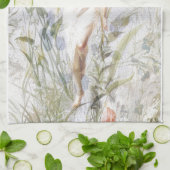 Resting - Angel met Lillies Theedoek (Gevouwen)