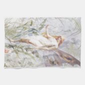 Resting - Angel met Lillies Theedoek (Horizontaal)