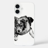 Resting Australian Shepherd Dog iPhone Case (Achterkant)