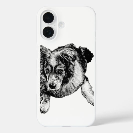 Resting Australian Shepherd Dog iPhone Case (Achterkant)