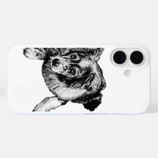 Resting Australian Shepherd Dog iPhone Case (Achterkant (horizontaal))