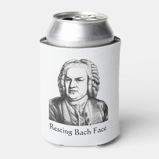 Resting Bach Face Classical Music Composer Blikjeskoeler (Blikje Voorkant)