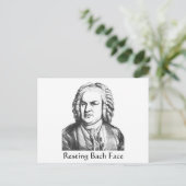 Resting Bach Face Classical Music Composer Briefkaart (Staand voorkant)
