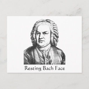 Resting Bach Face Classical Music Composer Briefkaart