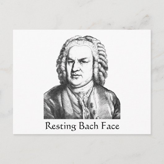 Resting Bach Face Classical Music Composer Briefkaart (Voorkant)