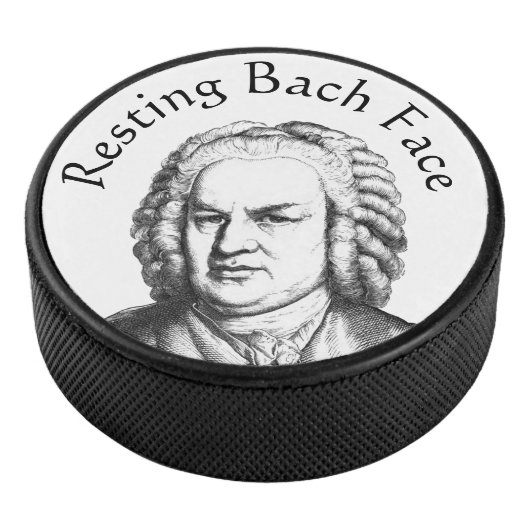 Resting Bach Face Classical Music Composer Hockey Puck (3/4)