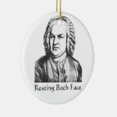 Resting Bach Face Classical Music Composer Keramisch Ornament (Rechts)