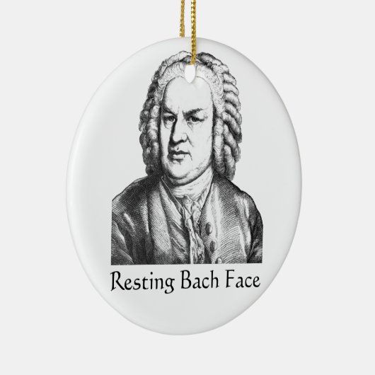 Resting Bach Face Classical Music Composer Keramisch Ornament (Rechts)