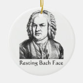 Resting Bach Face Classical Music Composer Keramisch Ornament (Voorkant)