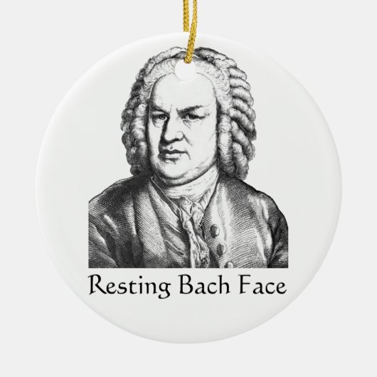Resting Bach Face Classical Music Composer Keramisch Ornament (Voorkant)